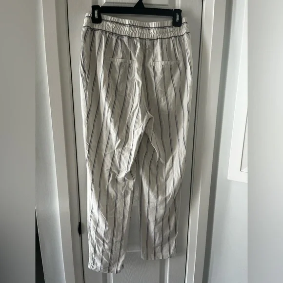 Vero Moda Linen Blend Striped Drawstring Pants Small - Picture 10 of 11